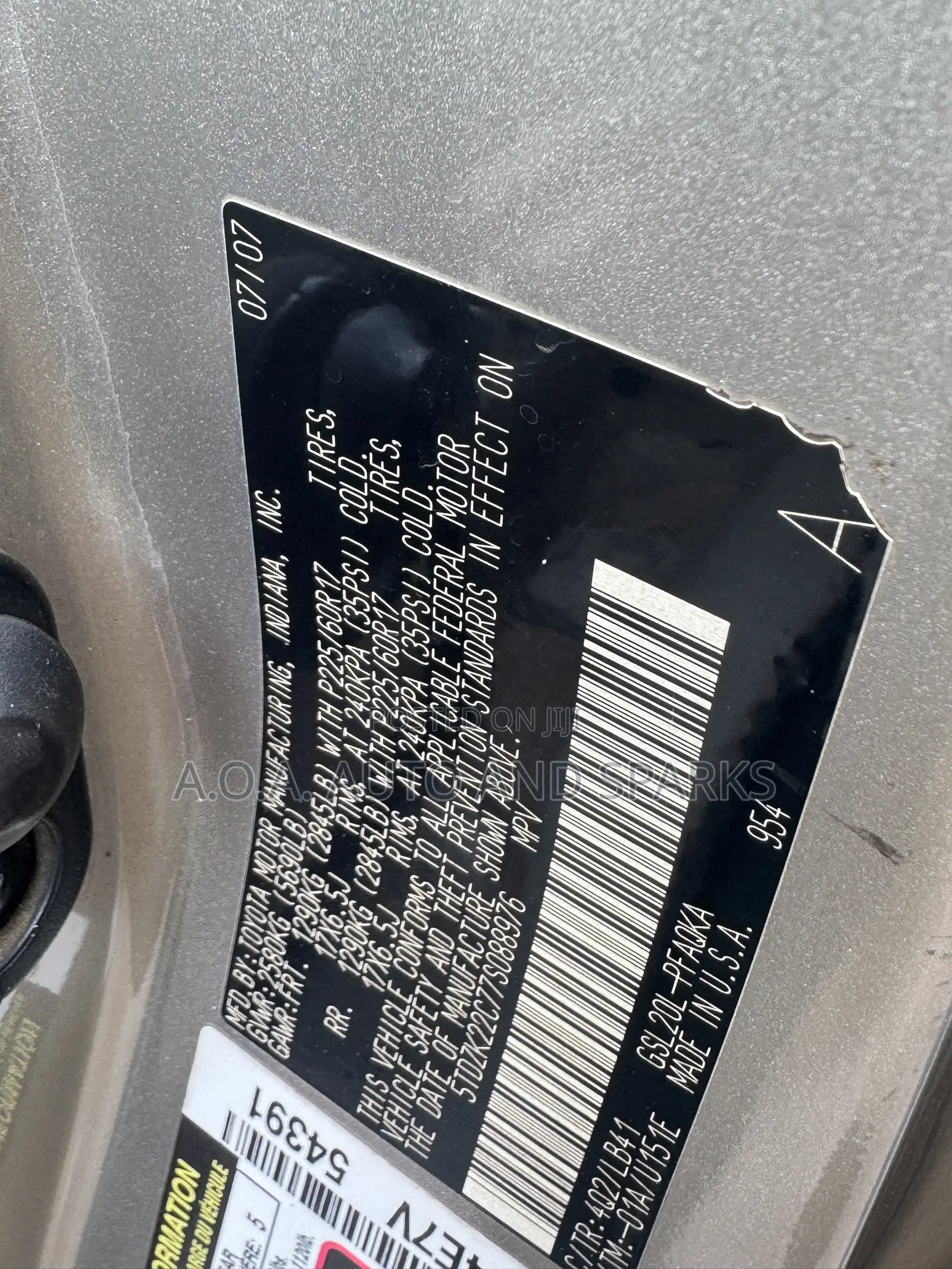 Toyota Sienna 2007 Gold