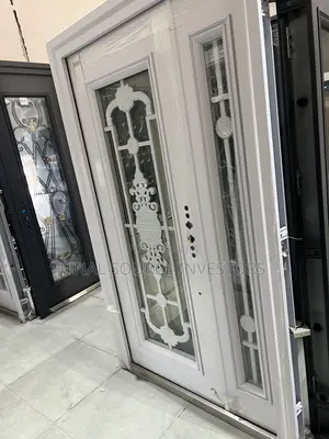 Flower Design White Glass Door