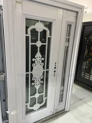 Flower Design White Glass Door