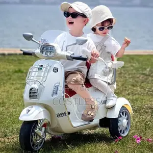 Dual-Seater 3-Wheel Electric Ride-on Vespa-Style Scooter