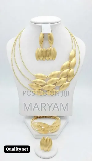 4-in-1 Statement Jewelry Set, Necklace, Earrings, Bracelet Ring