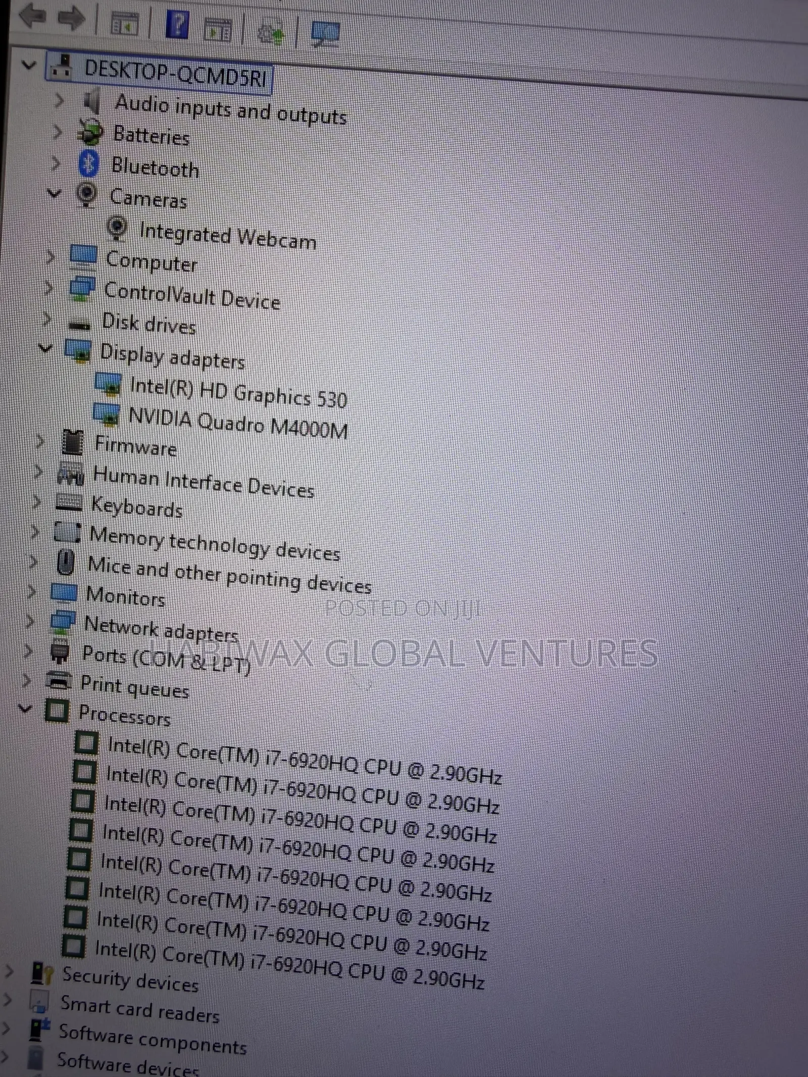 Laptop Dell Precision 7710 16GB Intel Core i7 HDD+SSD 256GB