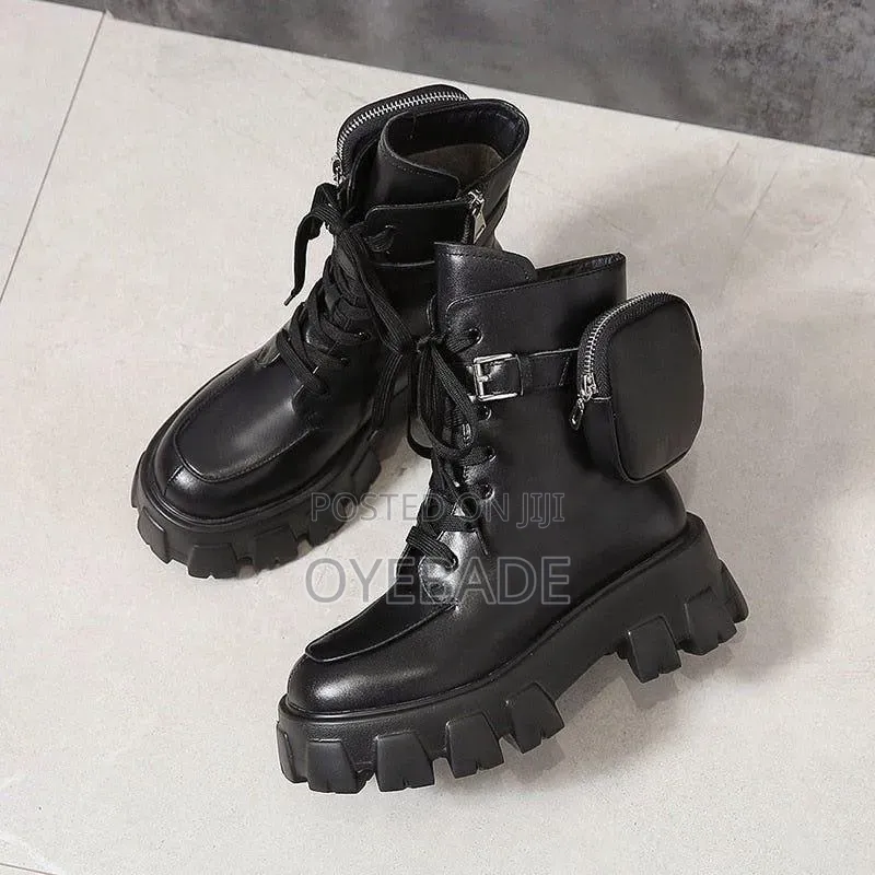 Chunky Platform Pocket Combat Boots