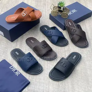 DIOR Quality Luxury Men Genuine Leather Pams