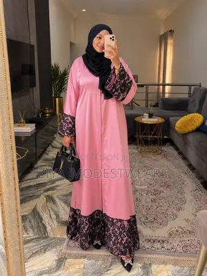 Pl Pink Lace Abaya