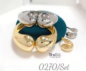 Chunky Teardrop Bangle and Earring Set