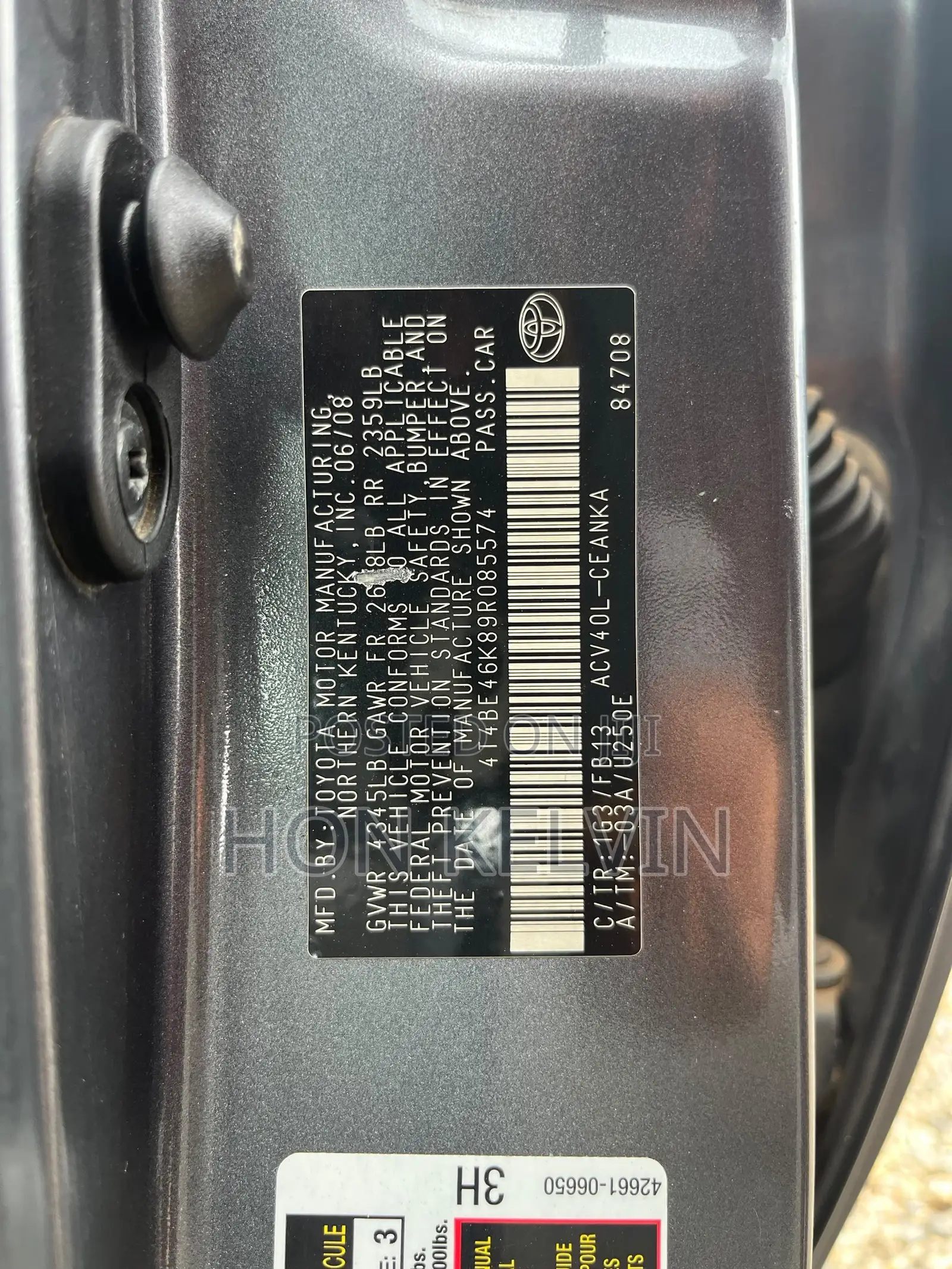 Toyota Camry 2008 Gray