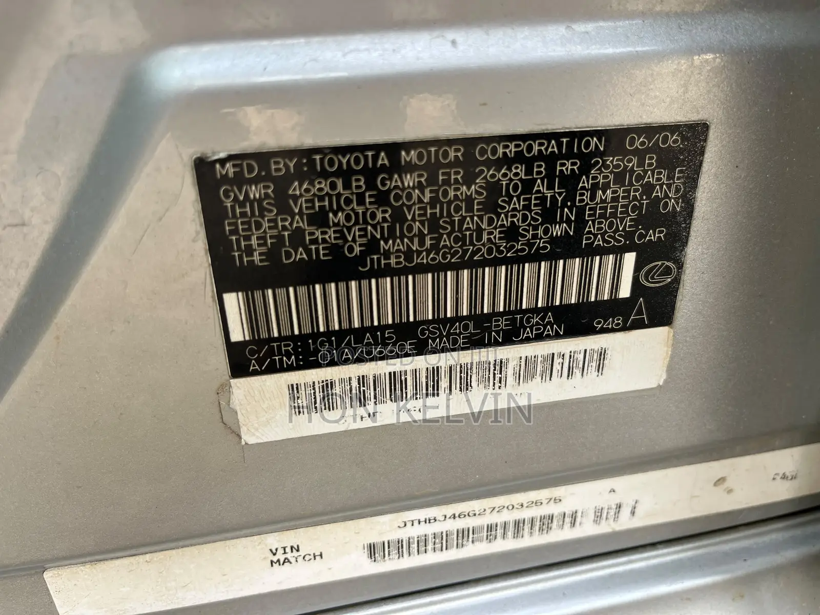 Lexus ES 350 2007 Silver