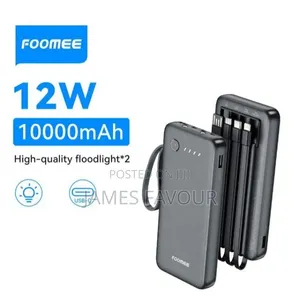 FOOMEE 10000mAh Power Bank With Torch 12W Fast Charge - Original