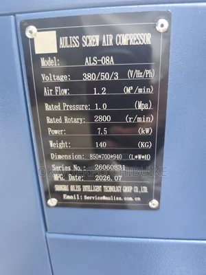 Screw Air Compressor 7.5w 10hp 11bar