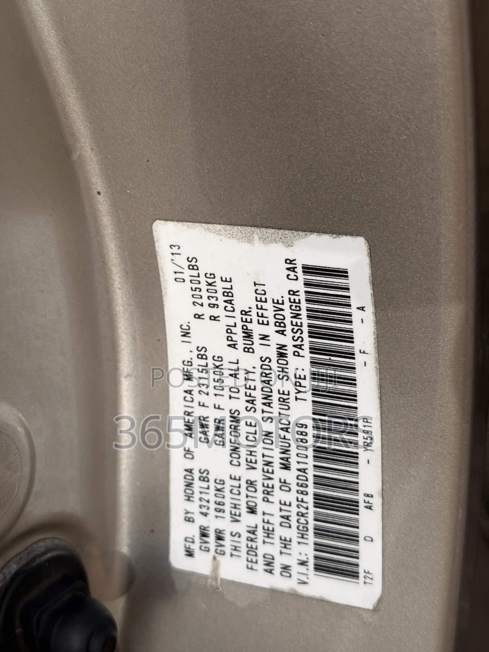 Honda Accord 2013 Gold