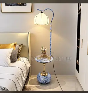 Side Stool With Bedside Lamp