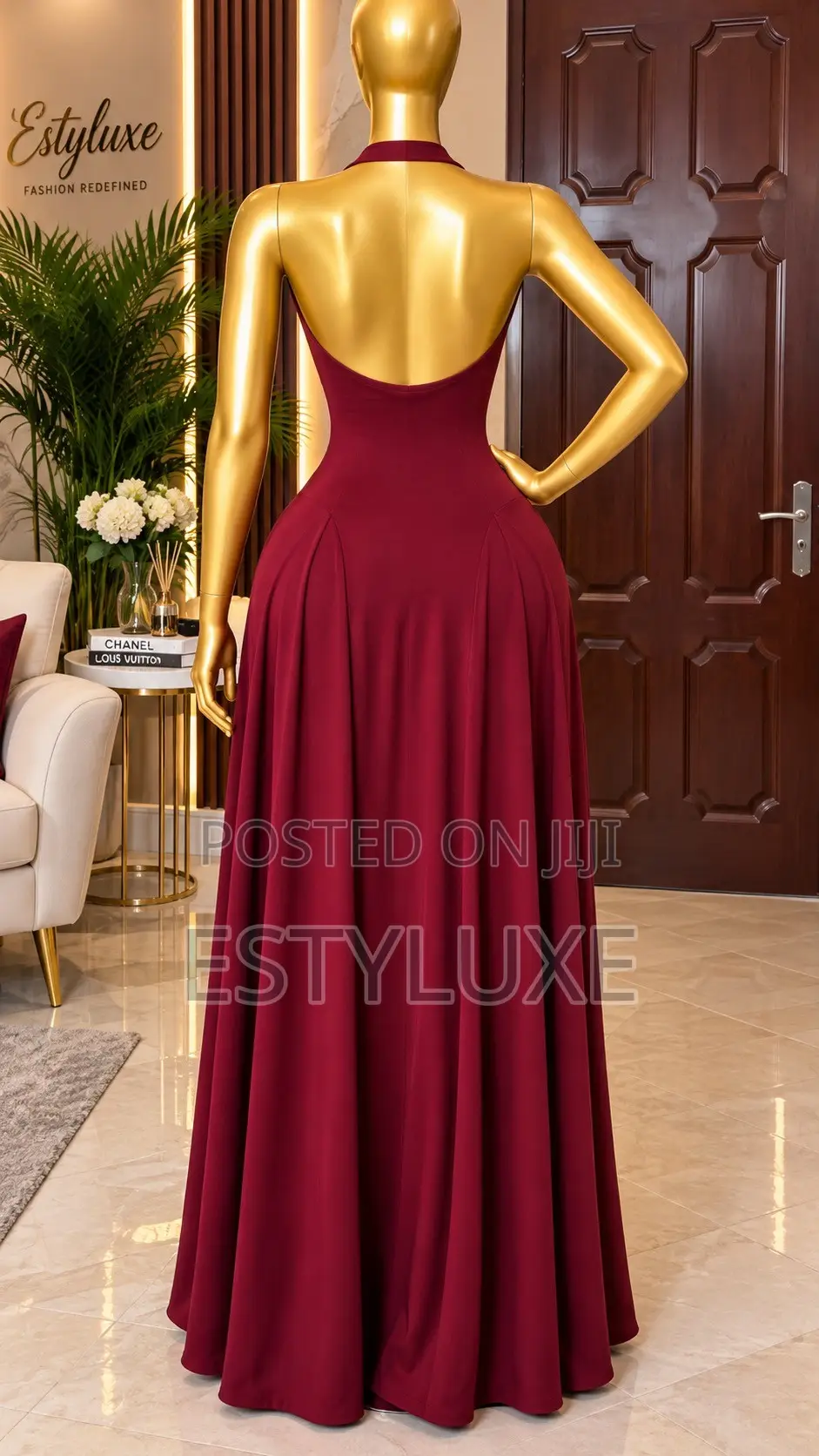 Classy Luxury Wine Color Gown