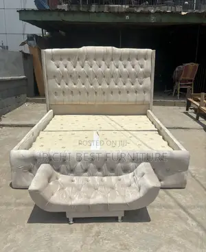 Family Size 6 by 6 Padded Wooden Tufted Bedframe