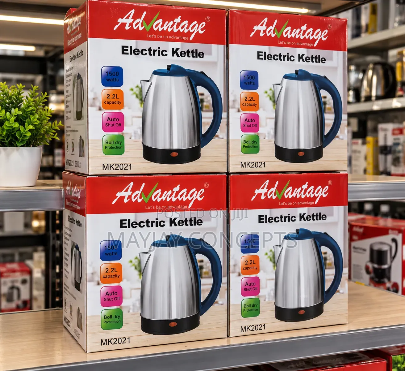 ADVANTAGE 2.2L Electric Kettle With Auto Shut-Off