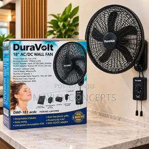 DURAVOLT AC/DC 18" Solar Wall Fan–Auto Swing Solar Support 21W–dwf-181