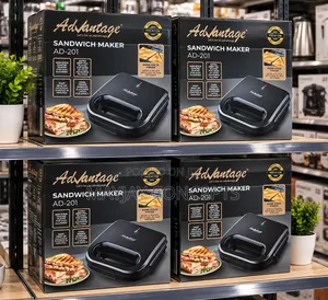 ADVANTAGE Sandwich Maker With Non-Stick Deep Fill Plates Latch