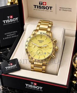 Gold-Tone Chronograph Tissot New Edition Wristwatch With a Gold Dial 