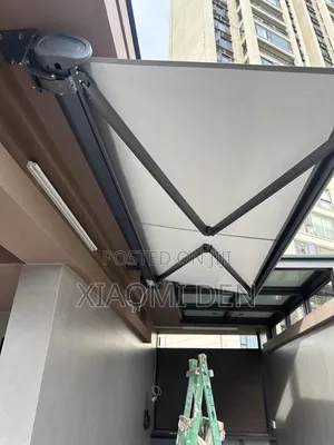 Outdoor Electric Awning, Retractable Open Canopy With Remote Control