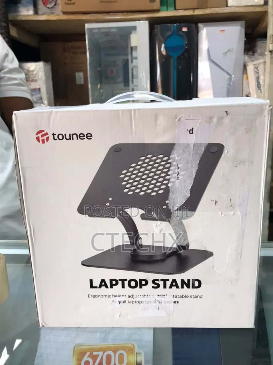 Tounee Telescopic Laptop Stand for Desk With 360° Swivel Base