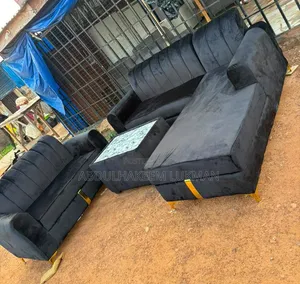 Brand New Set of L-Shape Chair With Center Table.