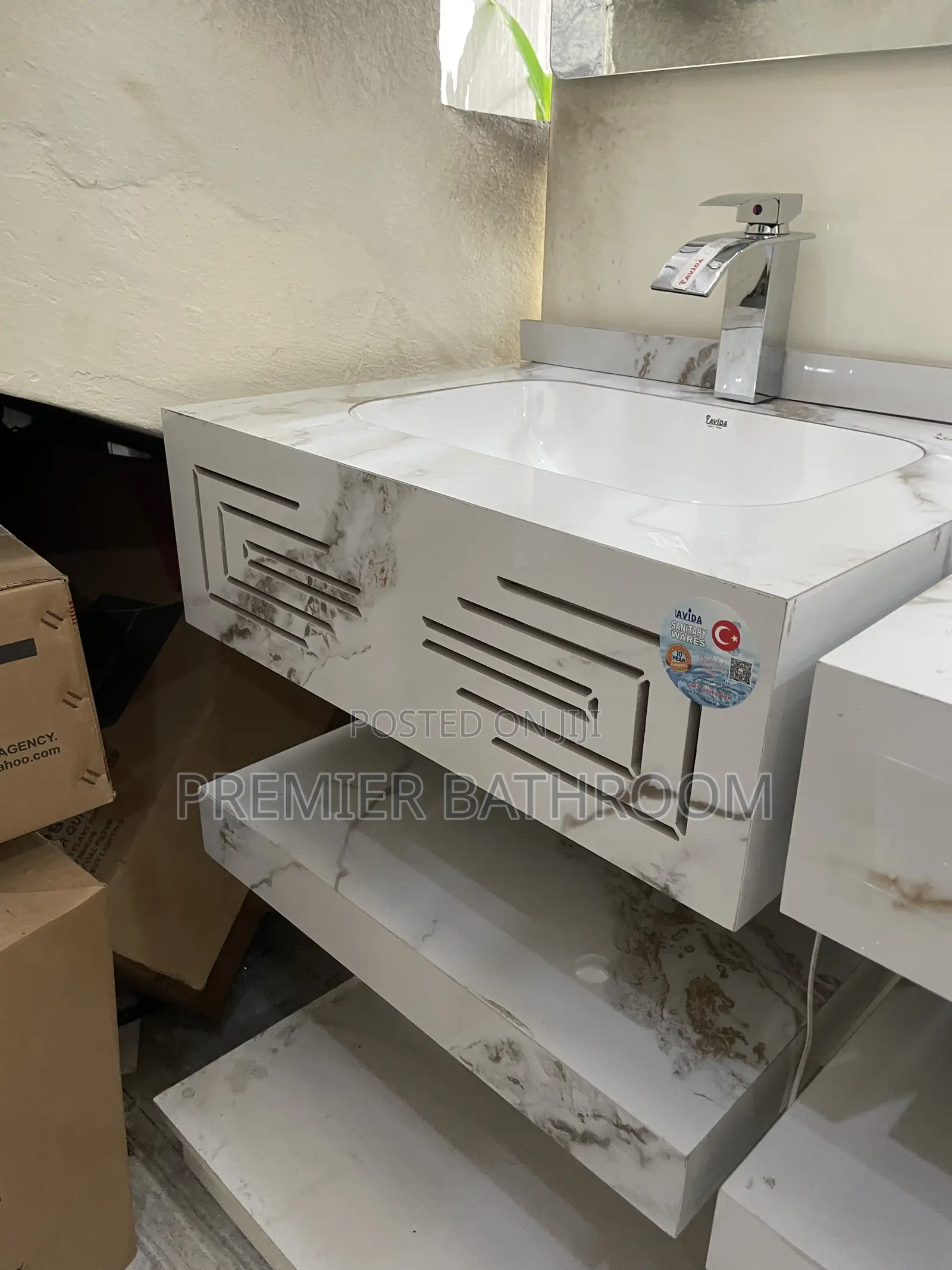 Marble 60cm Basin White