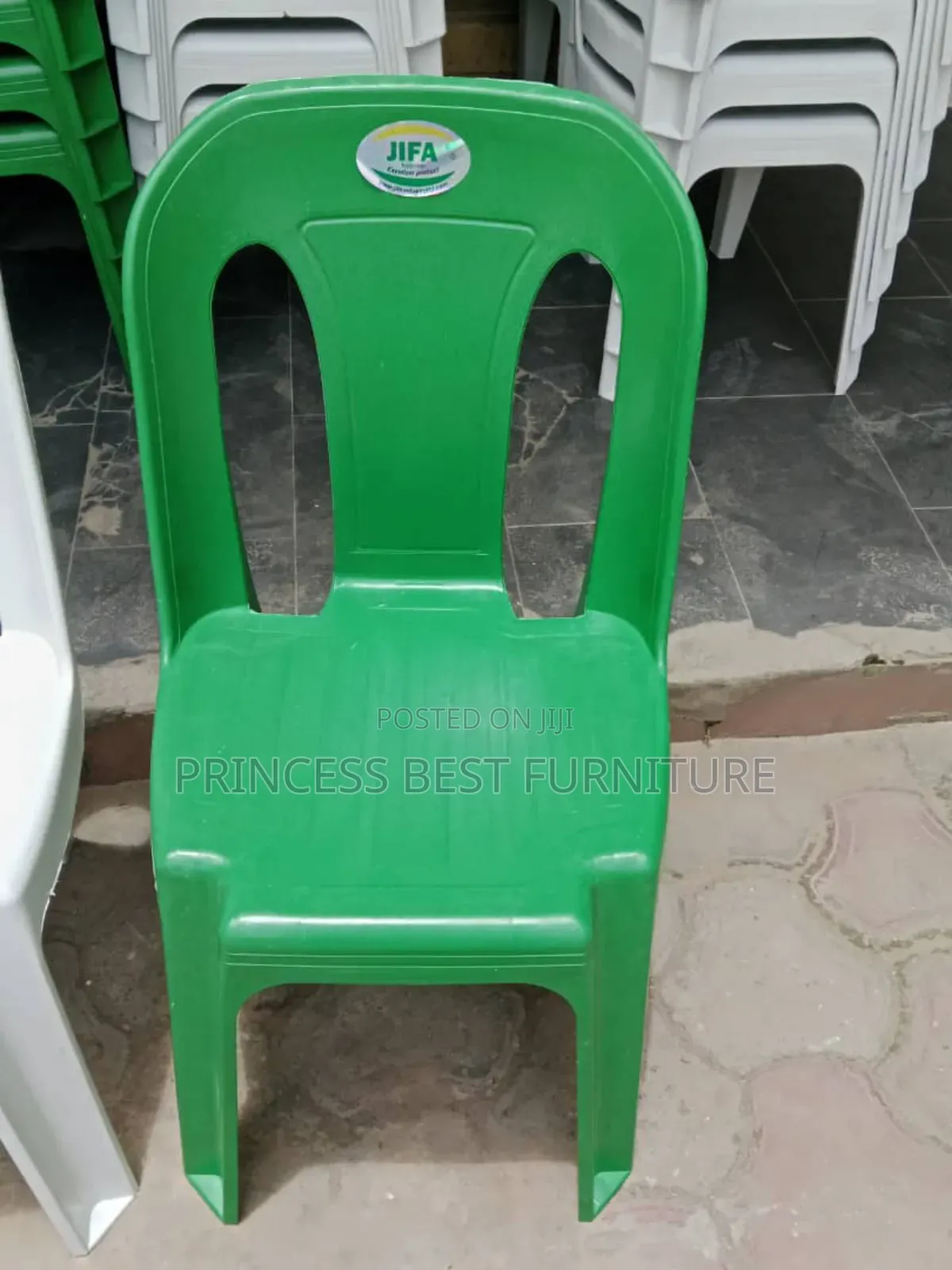 Green Armless Plastic Chair