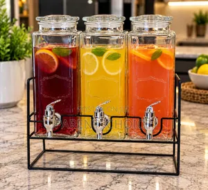 2.2L × 3PCS Glass Beverage Dispenser Set
