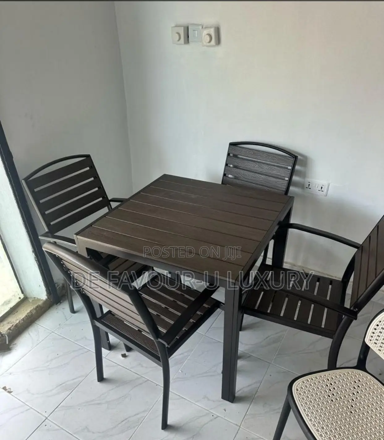 Outdoor Restaurant Dining Table by 4 Chairs