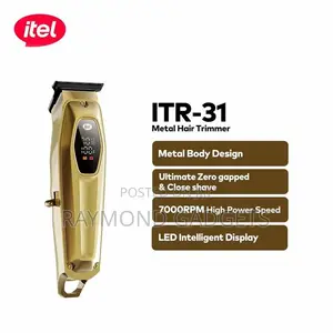 Itel ITR-31 Metal Hair Trimmer With SmartLED Display, T-Blade, 7000RPM
