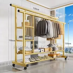 Large-Capacity Floor-Standing Clothe Display Rack for Home Boutique