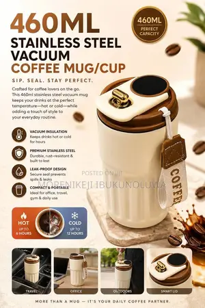 460ml Stainless Steel Luxury Vacuum Coffee Mug/Cup