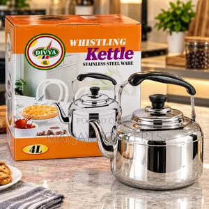 DIVYA 4L Stainless Steel Whistling Kettle With Heat Resistant Handle