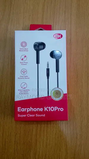 Itel IEP-26 Pro Wired Earphones 10mm Bass Boost, Clear Call White