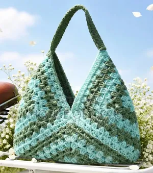 Handmade Crochet Shoulder Tote Bag | Stylish Boho Knitted Handbag