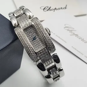 CHOPARD Style Female Watch - Iced-Out Chain Strap- Luxury Replica*