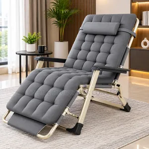 Adjustable Outdoor Relaxing Chair With Cushion_grey