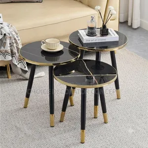 Exotic Set of 3 Nesting Coffee Side Tables