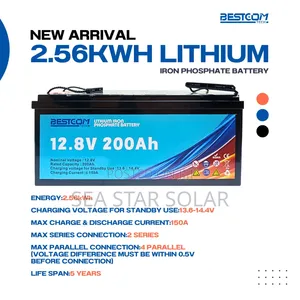 Bestcom Tech 2.56kWh 12.8V 200Ah LiFePO4 Lithium Battery