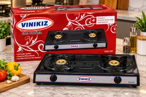 VINIKIZ 2-Burner Gas Cooker With Mould Burners – Automatic Ignition