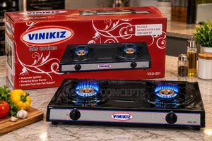 VINIKIZ 2-Burner Gas Cooker With Mould Burners – Automatic Ignition