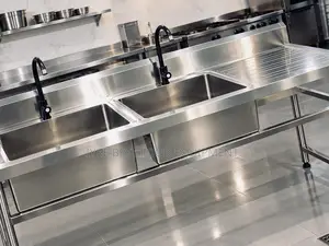 Double Bowl Stainless Steel Sink With Side