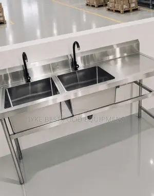 Double Bowl Stainless Steel Sink With Side
