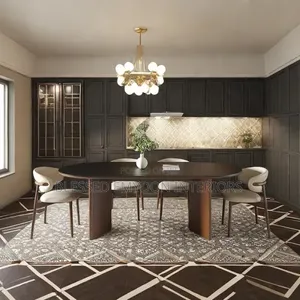 Retro Oval Plank Dining Table Set