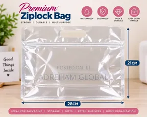 12pc Reusable Flat Bottom Gusset Ziplock Storage/Packaging Bag,28*21cm