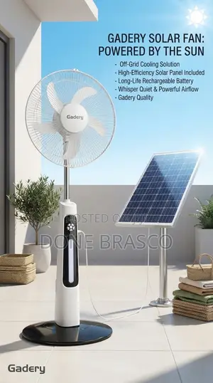 Solar Rechargeable Fan With 3 Lights