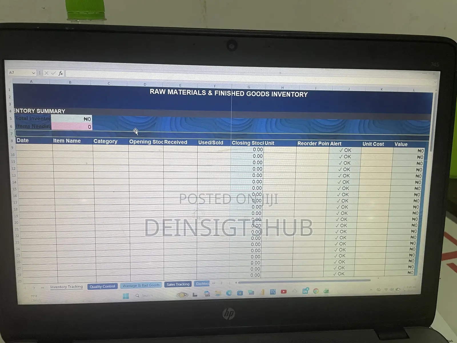 I Will Create a Custom Sales and Inventory Tracker for Your Business.