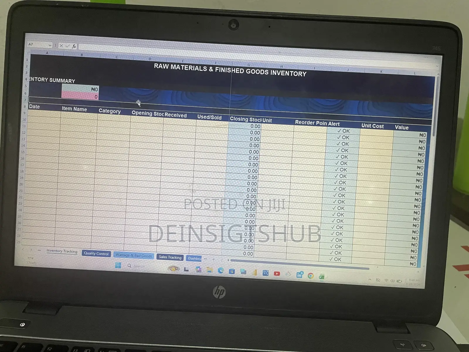I Will Create a Custom Sales and Inventory Tracker for Your Business.
