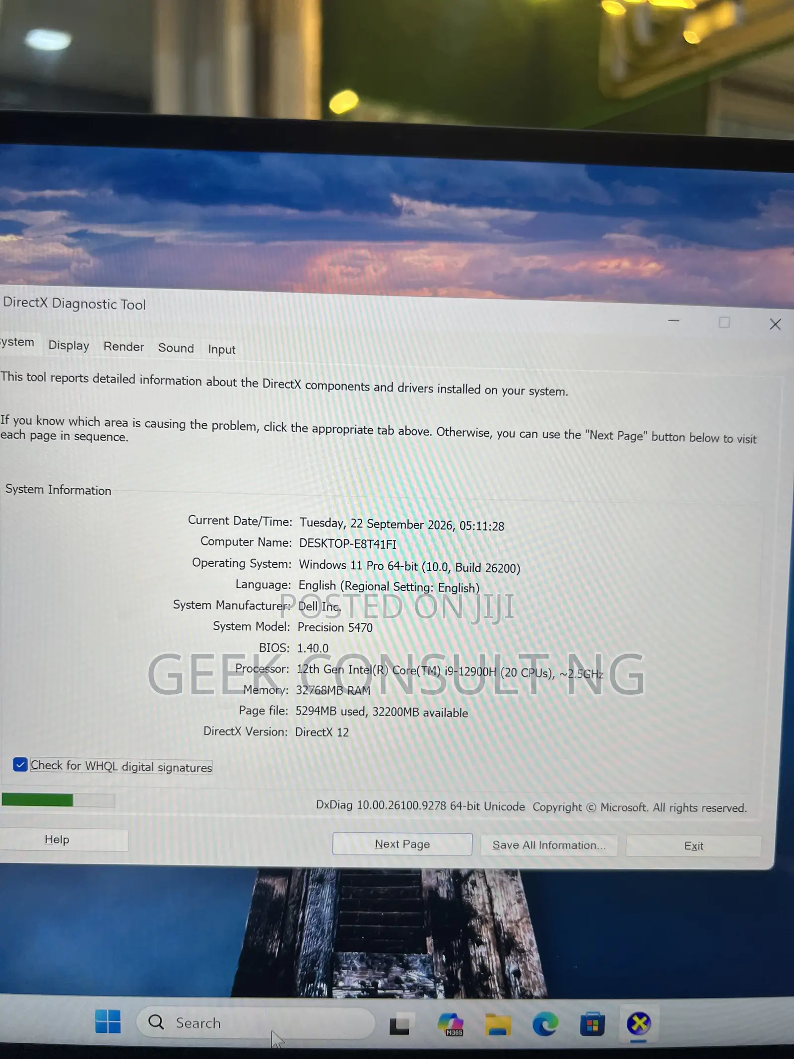 Laptop Dell 32GB Intel Core i9 SSD 512GB