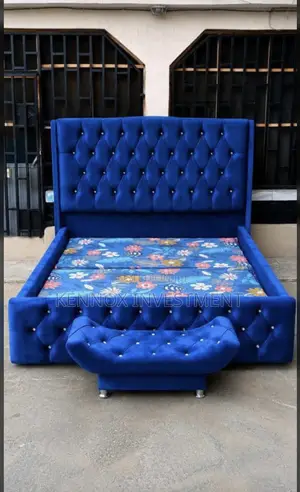 Upholstery Weaved 6 by 6 Bedframe With an Ottoman
